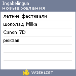 My Wishlist - ingabelingua