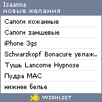 My Wishlist - isaanna