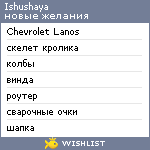 My Wishlist - ishushaya