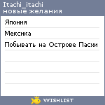 My Wishlist - itachi_itachi