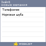 My Wishlist - ivakri1