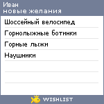 My Wishlist - ivanshrus