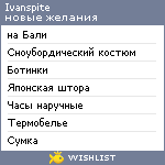 My Wishlist - ivanspite