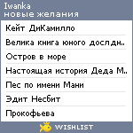 My Wishlist - iwanka