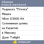 My Wishlist - johannes