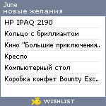 My Wishlist - june