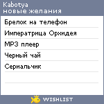 My Wishlist - kabotya