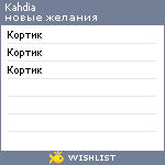 My Wishlist - kahdia