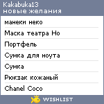 My Wishlist - kakabuka13