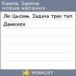 My Wishlist - kamilzaripov