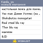 My Wishlist - kanda_yu