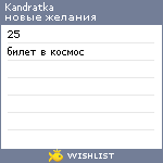 My Wishlist - kandratka