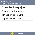 My Wishlist - kaoru_kun