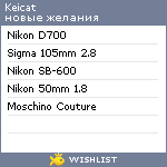 My Wishlist - keicat