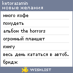 My Wishlist - ketorazamin