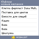 My Wishlist - khakovas