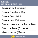 My Wishlist - kirandya