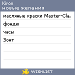 My Wishlist - kirov