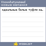 My Wishlist - knowwhatyouneed