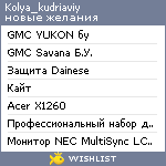 My Wishlist - kolya_kudriaviy