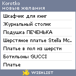 My Wishlist - korotko