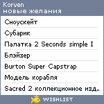 My Wishlist - korven