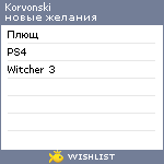 My Wishlist - korvonski