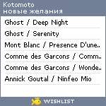 My Wishlist - kotomoto
