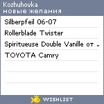 My Wishlist - kozhuhovka