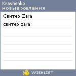 My Wishlist - kravhenko