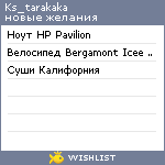 My Wishlist - ks_tarakaka