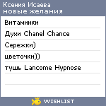 My Wishlist - ksenyaisaeva