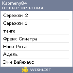 My Wishlist - ksomeny84