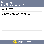 My Wishlist - ksu_sky