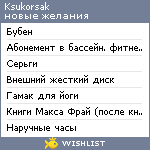 My Wishlist - ksukorsak