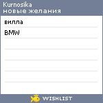 My Wishlist - kurnosika