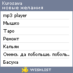 My Wishlist - kurosawa