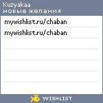 My Wishlist - kuzyakaa