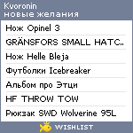 My Wishlist - kvoronin