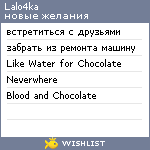 My Wishlist - lalo4ka