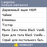 My Wishlist - langoriya