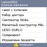 My Wishlist - lemon2012