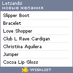 My Wishlist - letzandzi