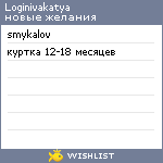 My Wishlist - loginivakatya