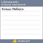 My Wishlist - lolynazarenko