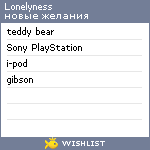 My Wishlist - lonelyness