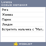 My Wishlist - lorenza