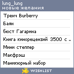 My Wishlist - lung_lung