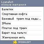 My Wishlist - lyanahot