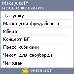 My Wishlist - maksyutoff